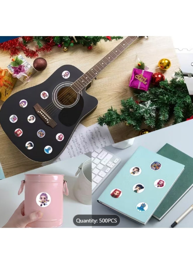 كيبوب ٥٠٠ قطعة من ملصقات صائد الشياطين الكورية، ملصقات متعددة الألوان، ملصقات مرحة مناسبة للتزلج على العجلات وركوب الدراجات، ملصقات وشعارات الدراجات، ورق مزخرف، تدوين الملاحظات، أجهزة الكمبيوتر المحمولة، مصدات السيارات، زجاجات المياه، أجهزة الكمبيوتر، سجلات القصاصات، الخوذات، ملصقات السيارات - Image 3